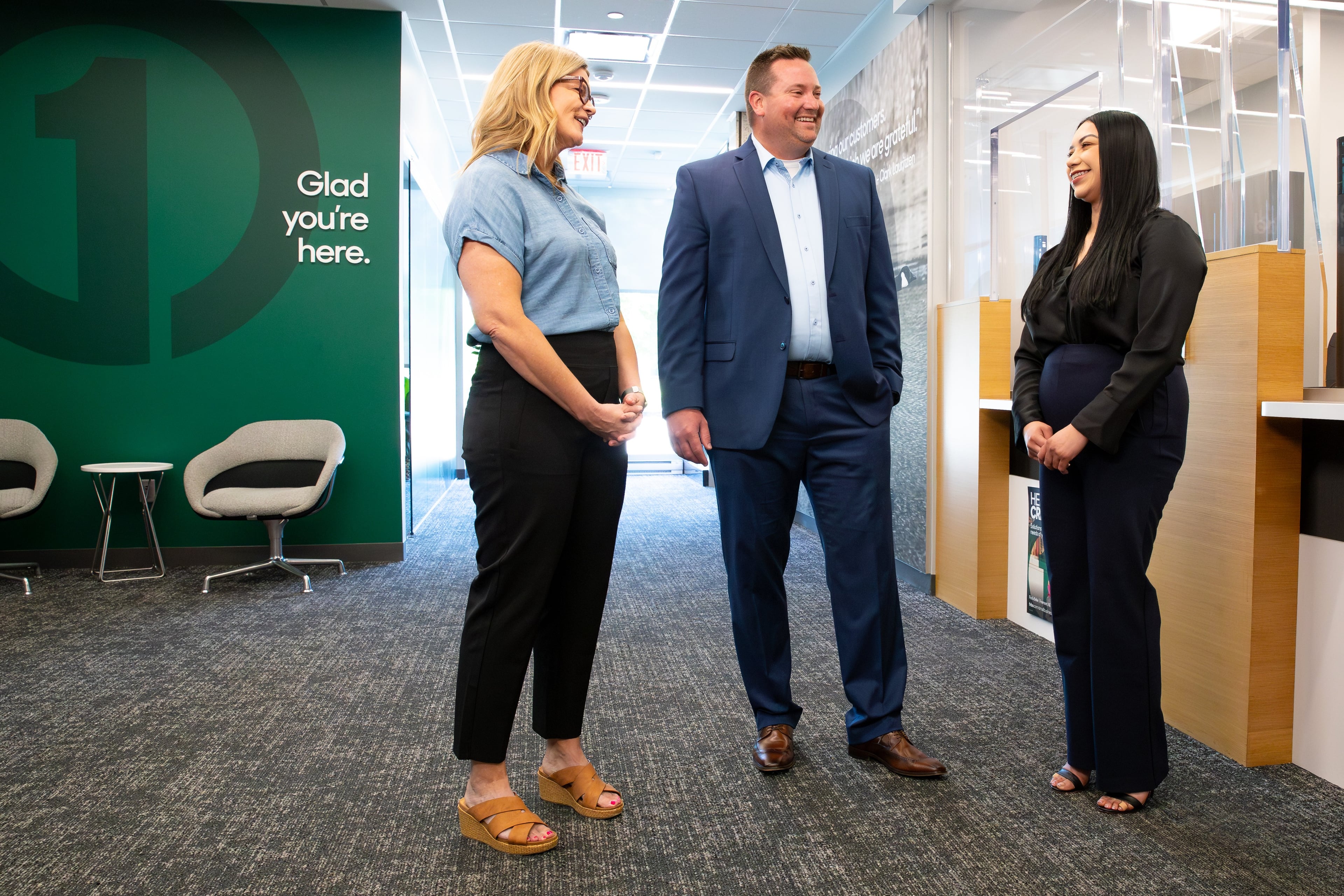 bankers in bank branch in omaha