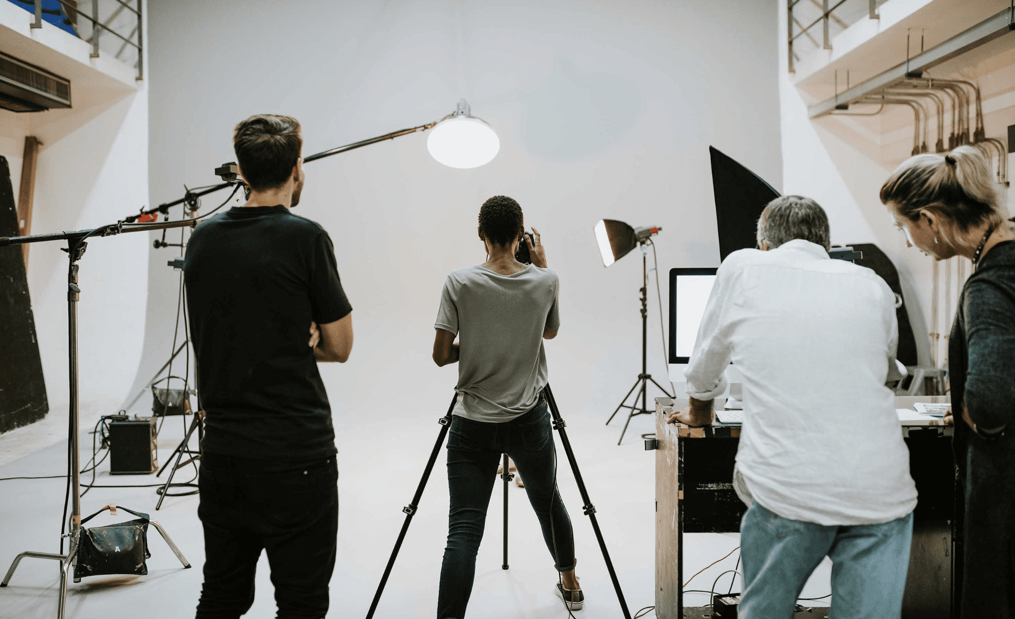 Creative Olsen photographer capturing professional company headshot in Omaha studio
